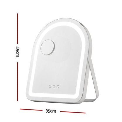Embellir Health & Beauty > Makeup > Makeup Mirrors Embellir Makeup Mirror 35x45cm Dressing Vanity LED Stripe Light with 5x Magnification Rotation White Arch