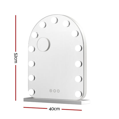 Embellir Health & Beauty > Makeup > Makeup Mirrors Embellir Makeup Mirror 40x50cm Dressing Vanity LED Bulb Light with 5x Magnification White Arch