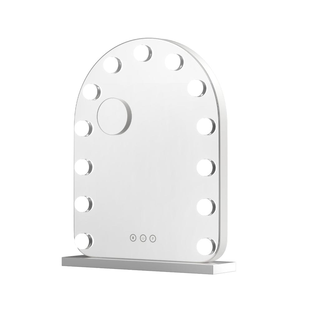 Embellir Health & Beauty > Makeup > Makeup Mirrors Embellir Makeup Mirror 40x50cm Dressing Vanity LED Bulb Light with 5x Magnification White Arch