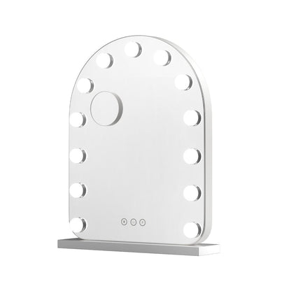 Embellir Health & Beauty > Makeup > Makeup Mirrors Embellir Makeup Mirror 40x50cm Dressing Vanity LED Bulb Light with 5x Magnification White Arch