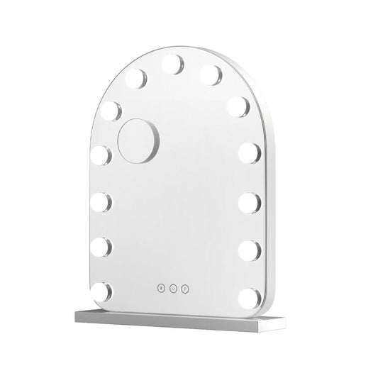 Embellir Health & Beauty > Makeup > Makeup Mirrors Embellir Makeup Mirror 40x50cm Dressing Vanity LED Bulb Light with 5x Magnification White Arch