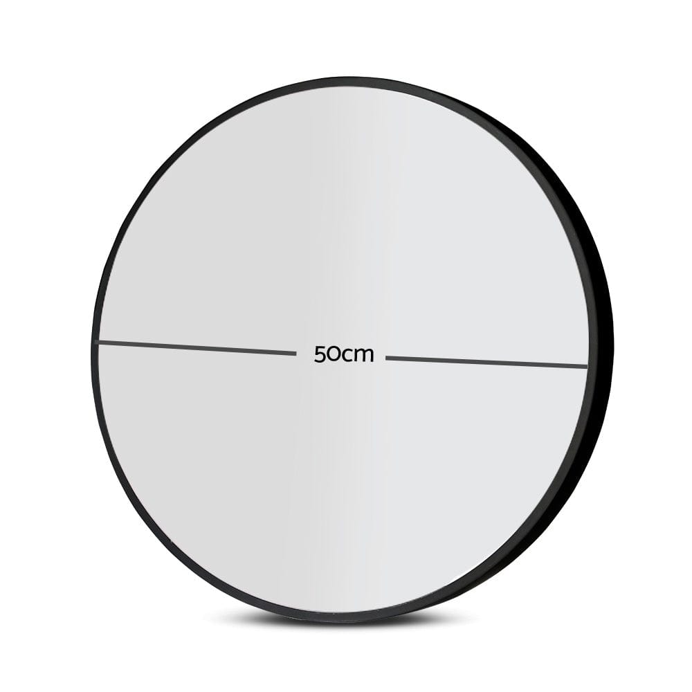 Embellir Health & Beauty > Makeup > Makeup Mirrors Embellir Wall Mirror Makeup 50cm Home Decor Framed Mirrors Bathroom Round Black