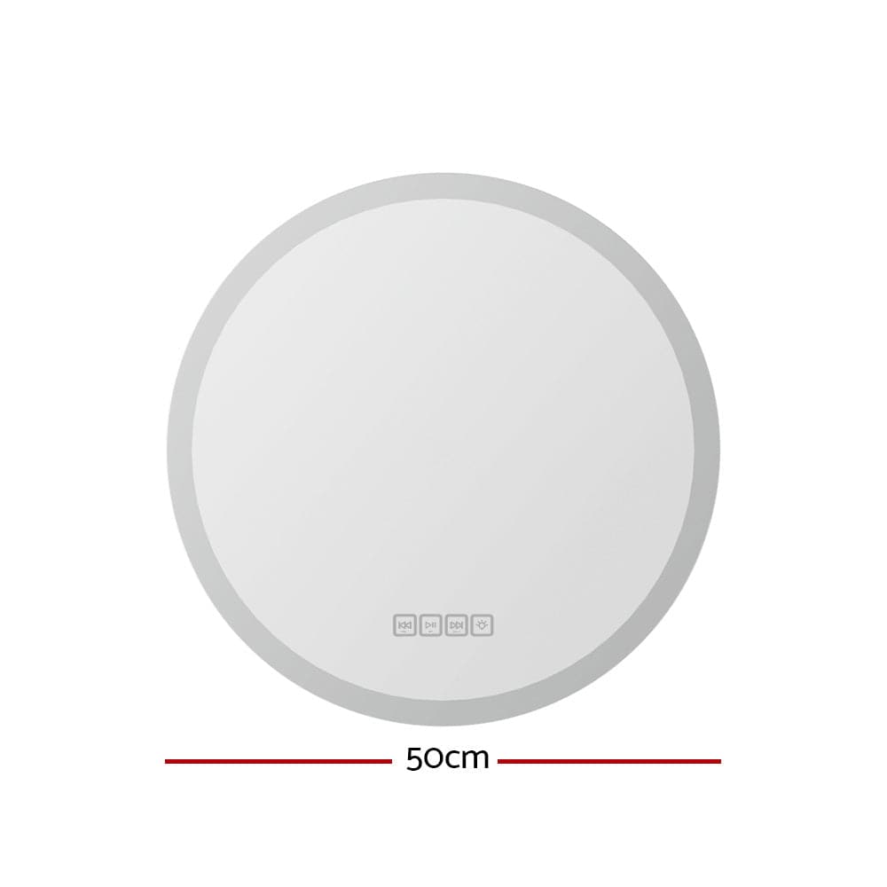 Embellir Home & Garden > Decor > Mirrors Embellir Bluetooth LED Wall Mirror With Light 50CM Bathroom Decor Round Mirrors