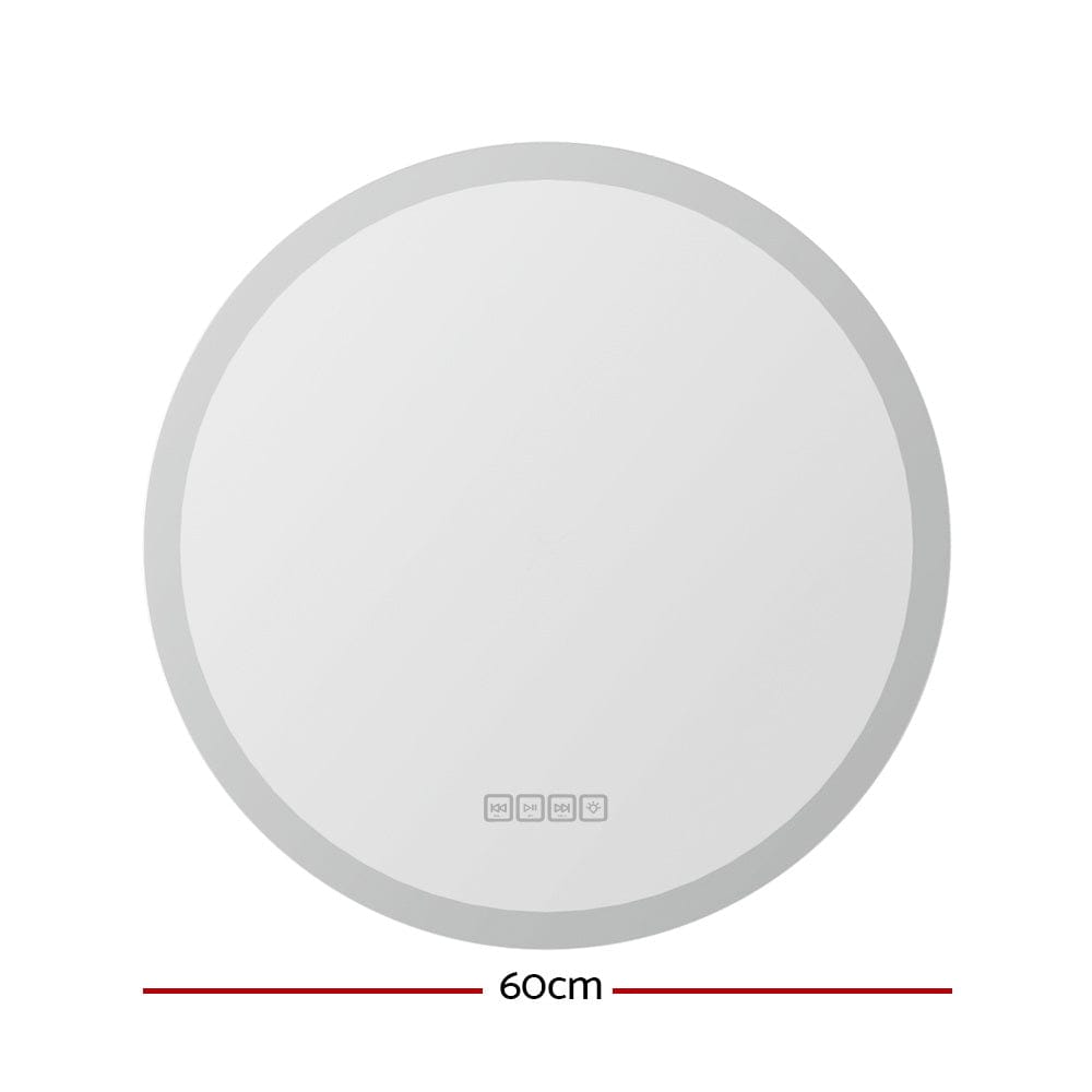 Embellir Home & Garden > Decor > Mirrors Embellir Bluetooth LED Wall Mirror With Light 60CM Bathroom Decor Round Mirrors