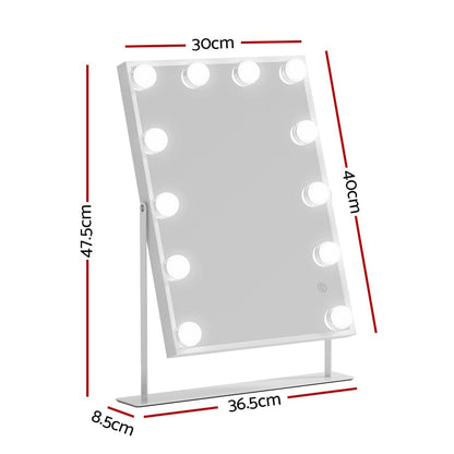 Embellir Home & Garden > Decor > Mirrors Embellir Bluetooth Makeup Mirror 30x40cm Hollywood Vanity with LED Light White