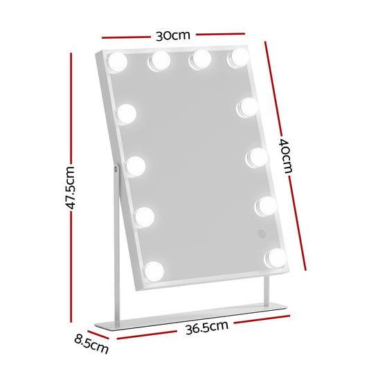Embellir Home & Garden > Decor > Mirrors Embellir Bluetooth Makeup Mirror 30x40cm Hollywood Vanity with LED Light White