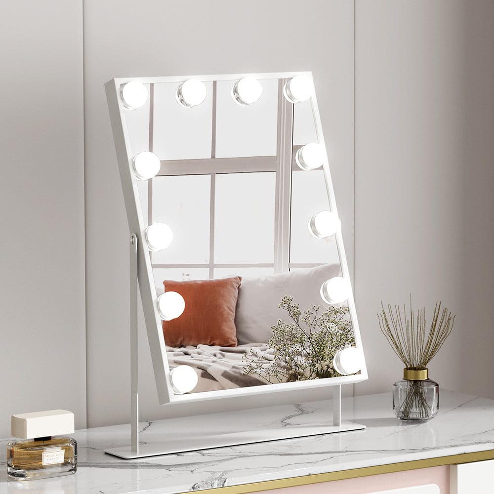 Embellir Home & Garden > Decor > Mirrors Embellir Bluetooth Makeup Mirror 30x40cm Hollywood Vanity with LED Light White