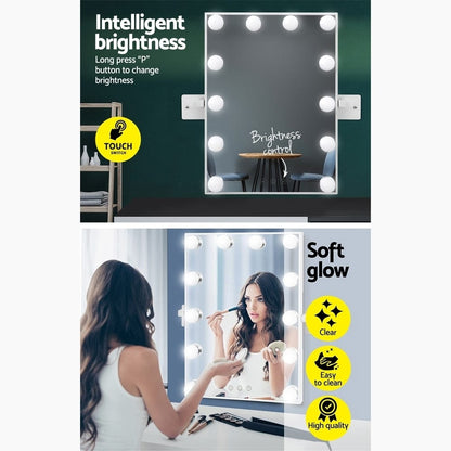 Embellir Home & Garden > Decor > Mirrors Embellir Hollywood Wall mirror Makeup Mirror With Light Vanity 12 LED Bulbs