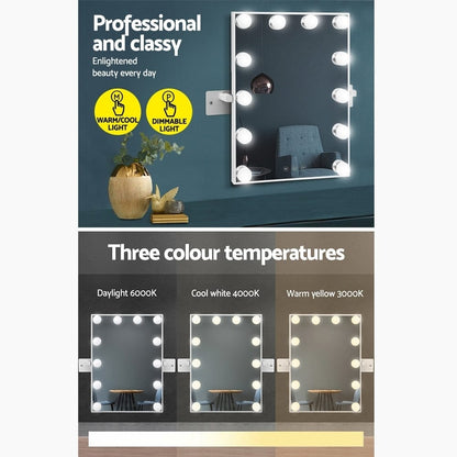 Embellir Home & Garden > Decor > Mirrors Embellir Hollywood Wall mirror Makeup Mirror With Light Vanity 12 LED Bulbs