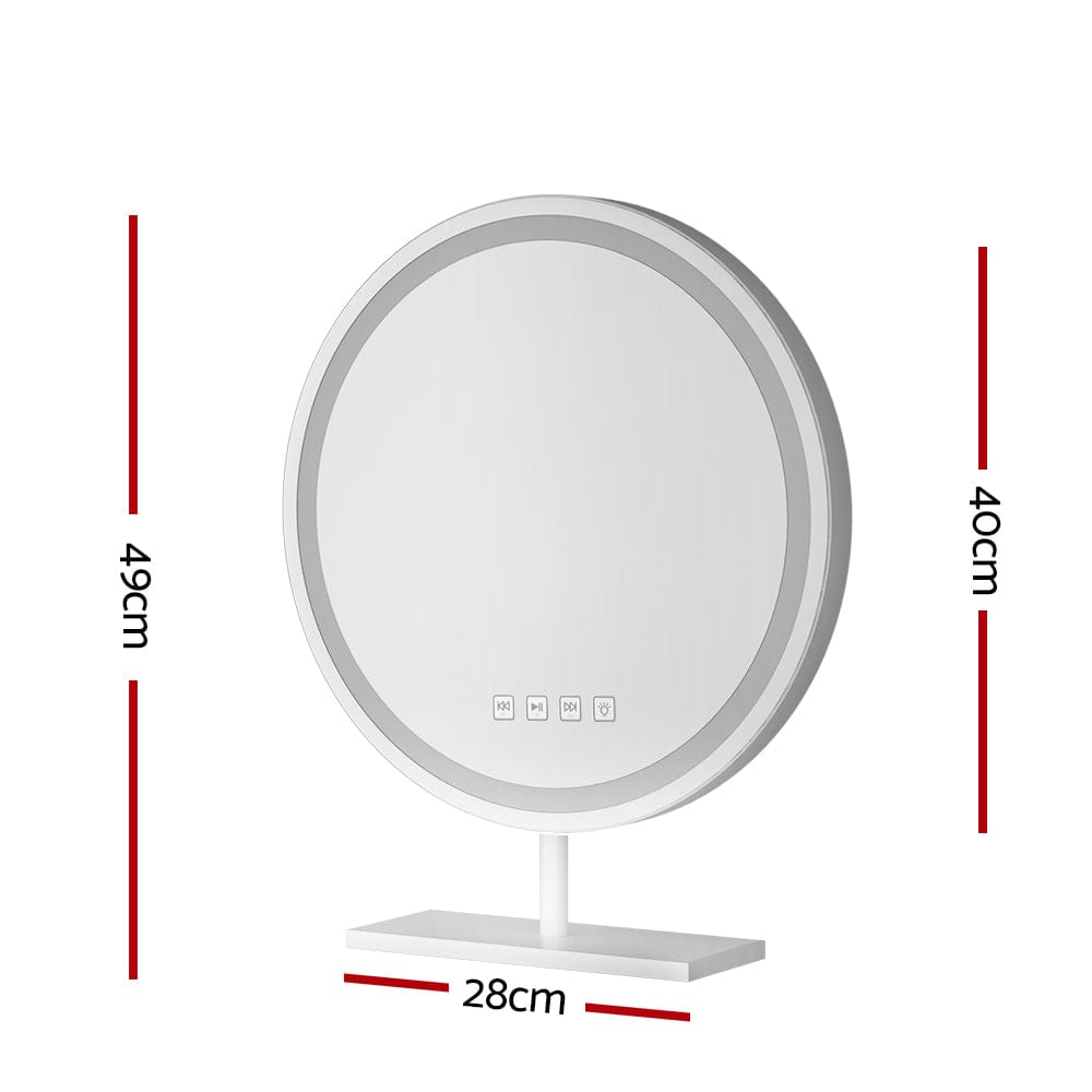 Embellir Home & Garden > Decor > Mirrors Embellir Makeup Mirror 40x40cm Hollywood Vanity with LED Light Tabletop Round