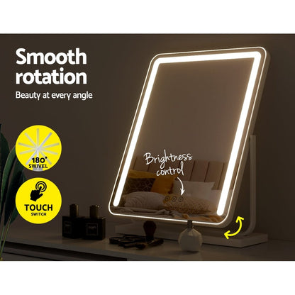 Embellir Home & Garden > Decor > Mirrors Embellir Makeup Mirror 40x50cm Hollywood Vanity with LED Light Strip Rotation