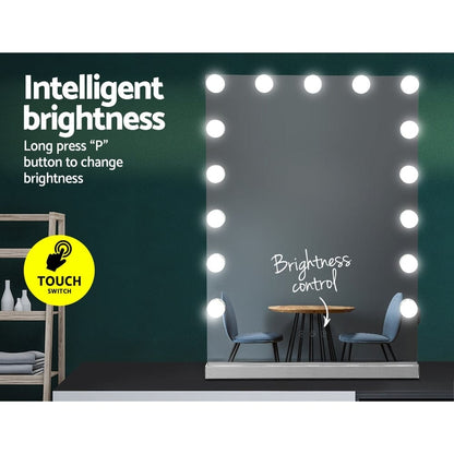 Embellir Home & Garden > Decor > Mirrors Embellir Makeup Mirror 43x61cm Hollywood Vanity with LED Light Tabletop Wall