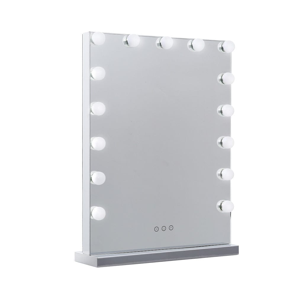Embellir Home & Garden > Decor > Mirrors Embellir Makeup Mirror 43x61cm Hollywood Vanity with LED Light Tabletop Wall