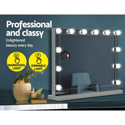 Embellir Home & Garden > Decor > Mirrors Embellir Makeup Mirror Hollywood with Light Frame Vanity Dimmable Wall 12 LED