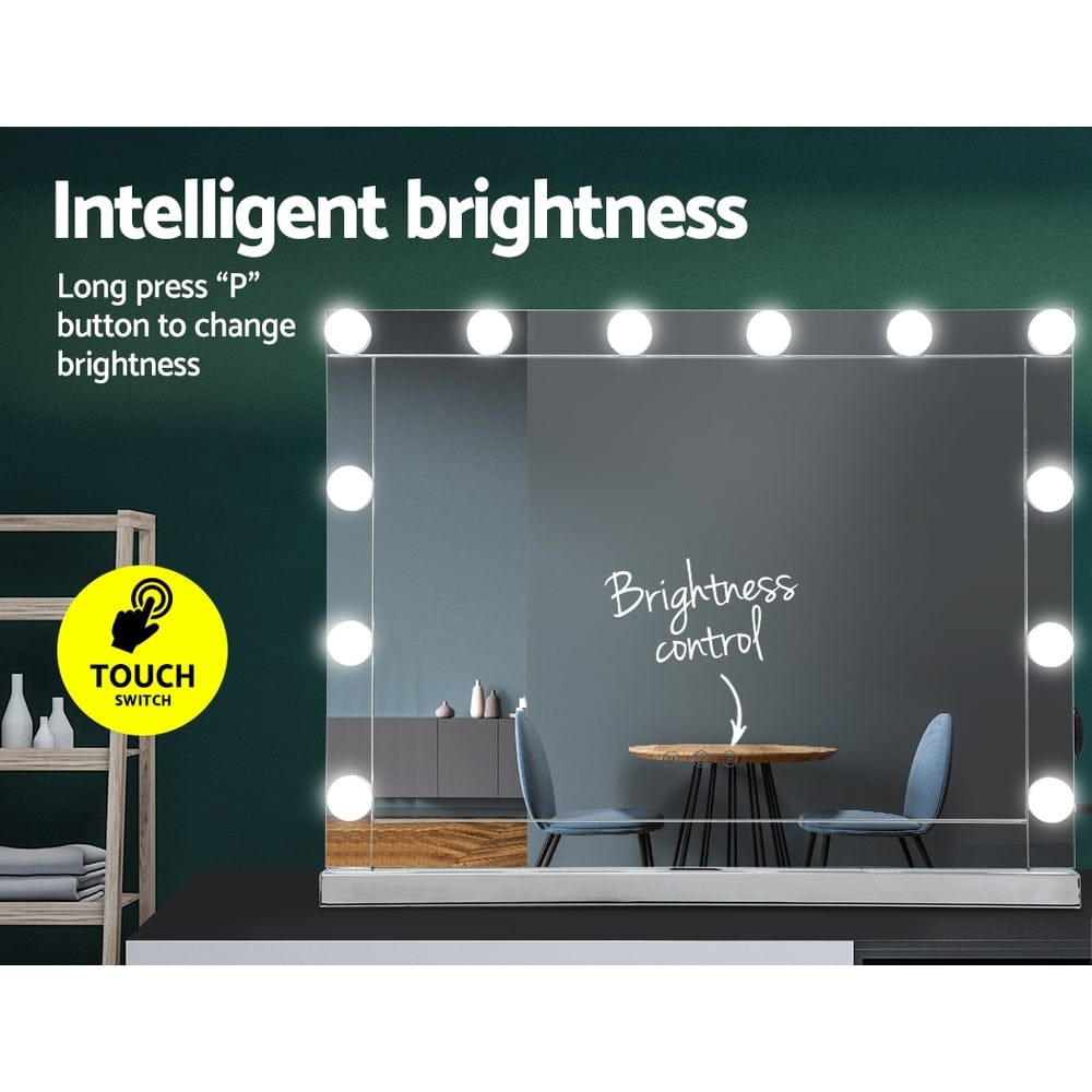 Embellir Home & Garden > Decor > Mirrors Embellir Makeup Mirror Hollywood with Light Frame Vanity Dimmable Wall 12 LED