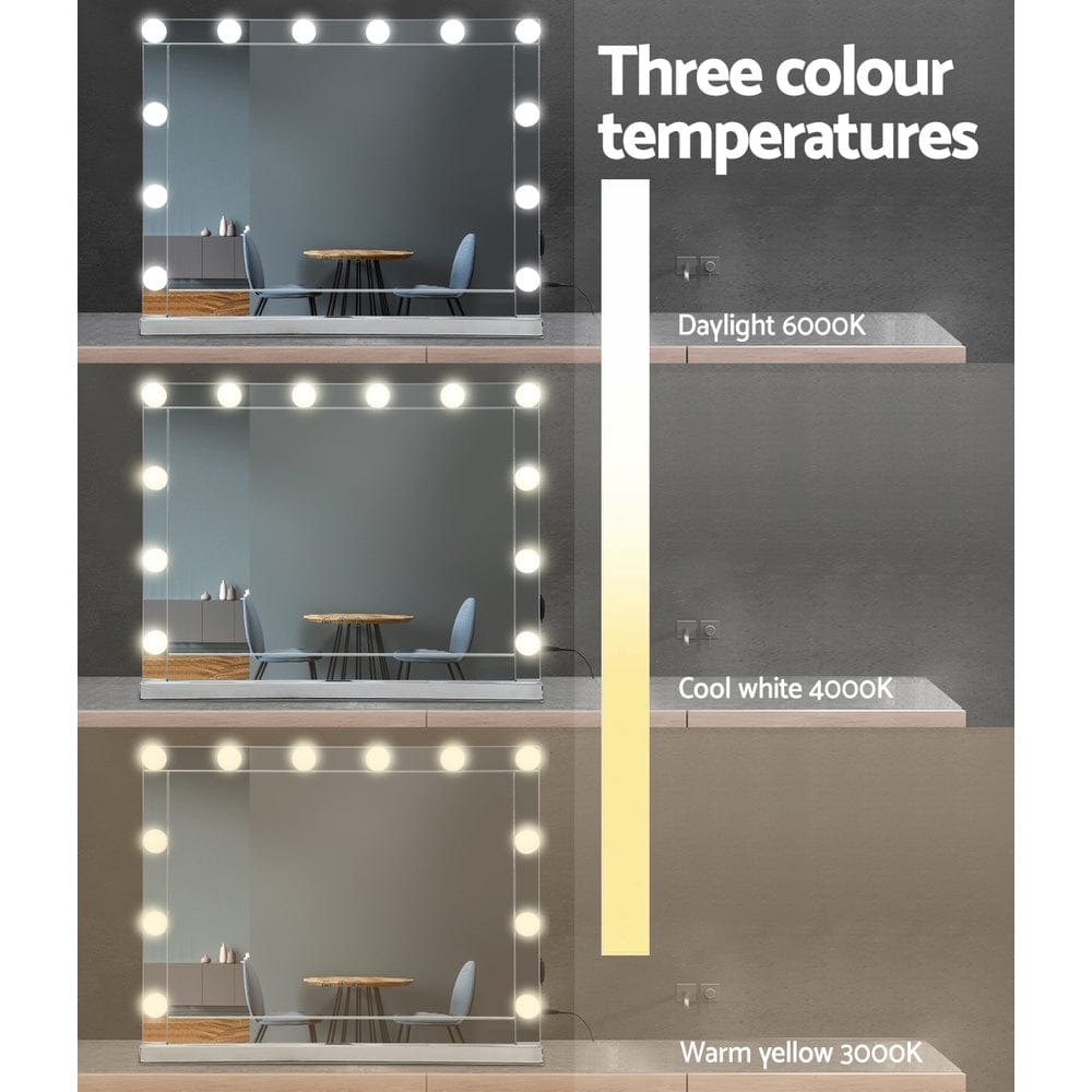 Embellir Home & Garden > Decor > Mirrors Embellir Makeup Mirror Hollywood with Light Frame Vanity Dimmable Wall 12 LED