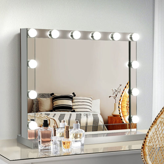 Embellir Home & Garden > Decor > Mirrors Embellir Makeup Mirror Hollywood with Light Frame Vanity Dimmable Wall 12 LED