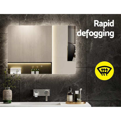 Embellir Home & Garden > Decor > Mirrors Embellir Wall Mirror 70X50cm with LED Light Bathroom Home Decor Round Rectangle