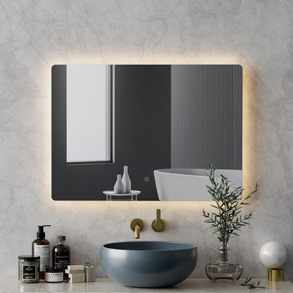 Embellir Home & Garden > Decor > Mirrors Embellir Wall Mirror 70X50cm with LED Light Bathroom Home Decor Round Rectangle