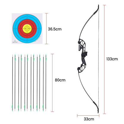 Everfit Archery Everfit 55lbs Bow Arrow Set Recurve Takedown Archery Hunting for Beginner Green