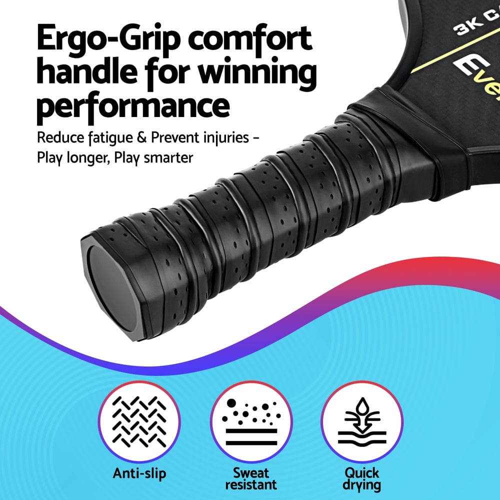 Everfit Baby & Kids > Baby & Kid's Toys > Outdoor Play Equipment Everfit 2PCS Pickleball Paddles Set Outdoor Pickle Balls Rackets with Cover Bag Training