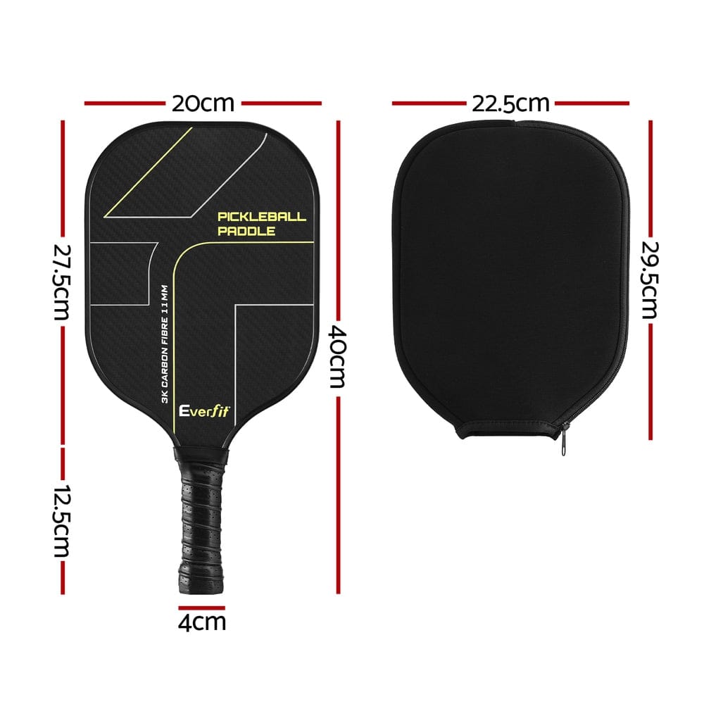 Everfit Baby & Kids > Baby & Kid's Toys > Outdoor Play Equipment Everfit 2PCS Pickleball Paddles Set Outdoor Pickle Balls Rackets with Cover Bag Training