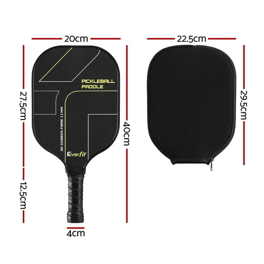 Everfit Baby & Kids > Baby & Kid's Toys > Outdoor Play Equipment Everfit 2PCS Pickleball Paddles Set Outdoor Pickle Balls Rackets with Cover Bag Training