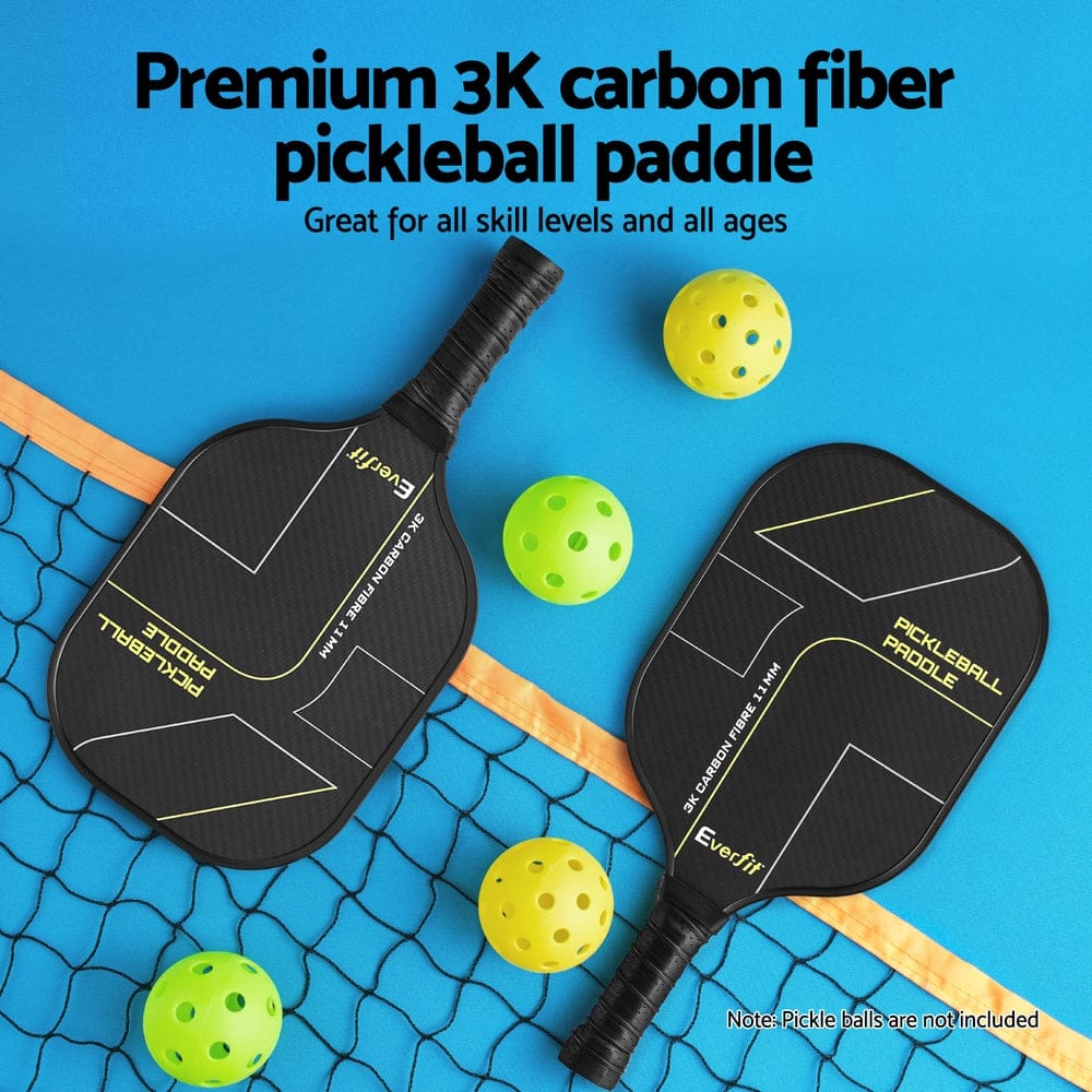 Everfit Baby & Kids > Baby & Kid's Toys > Outdoor Play Equipment Everfit 2PCS Pickleball Paddles Set Outdoor Pickle Balls Rackets with Cover Bag Training