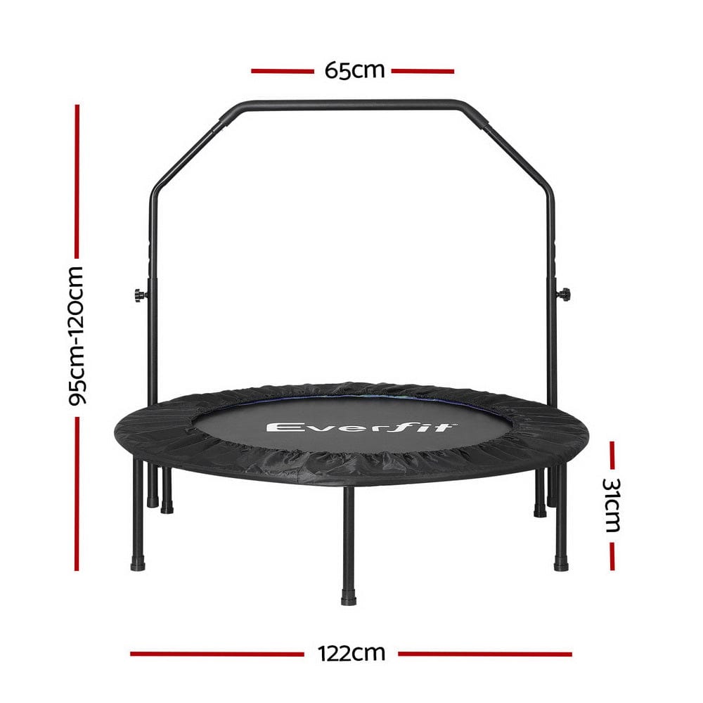 Everfit Baby & Kids > Baby & Kid's Toys > Outdoor Play Equipment Everfit 48inch Round Fitness Trampoline Rebounder Adjustable Handrail Blue