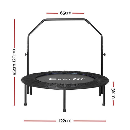 Everfit Baby & Kids > Baby & Kid's Toys > Outdoor Play Equipment Everfit 48inch Round Fitness Trampoline Rebounder Adjustable Handrail Blue
