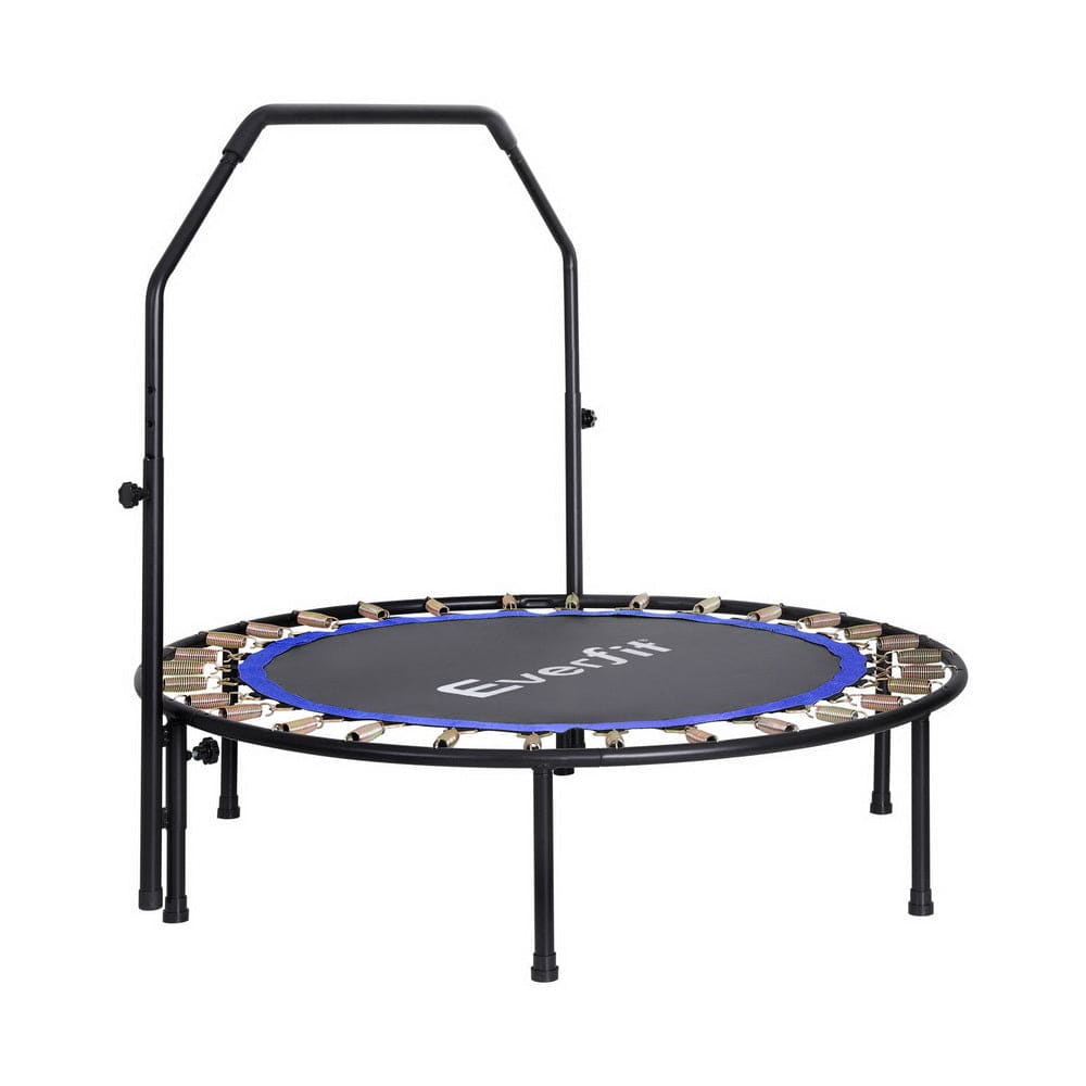 Everfit Baby & Kids > Baby & Kid's Toys > Outdoor Play Equipment Everfit 48inch Round Fitness Trampoline Rebounder Adjustable Handrail Blue