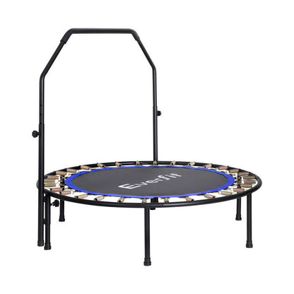Everfit Baby & Kids > Baby & Kid's Toys > Outdoor Play Equipment Everfit 48inch Round Fitness Trampoline Rebounder Adjustable Handrail Blue