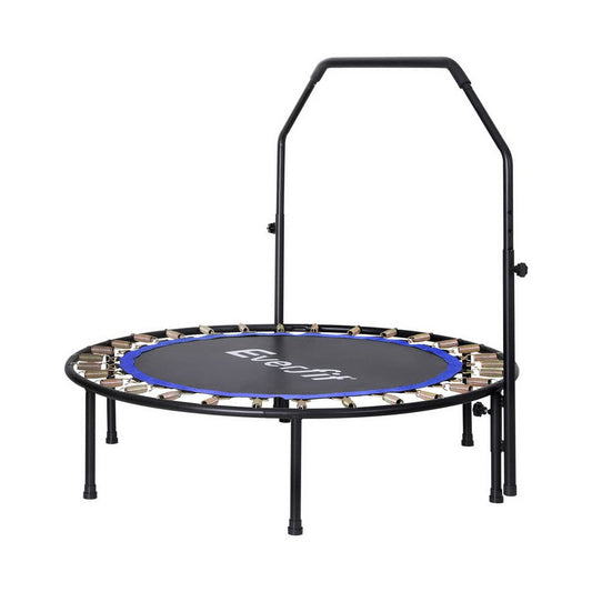 Everfit Baby & Kids > Baby & Kid's Toys > Outdoor Play Equipment Everfit 48inch Round Fitness Trampoline Rebounder Adjustable Handrail Blue