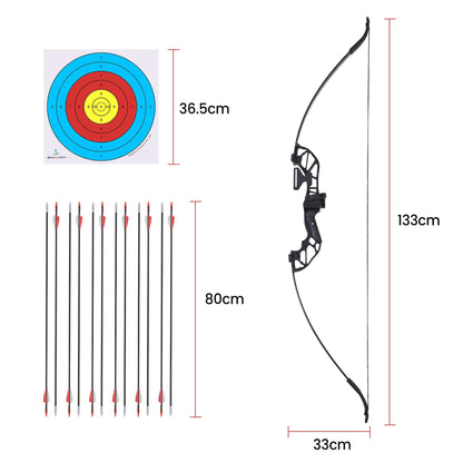 Everfit Baby & Kids > Baby & Kid's Toys > Outdoor Play Equipment Everfit 55lbs Bow Arrow Set Recurve Takedown Archery Hunting for Beginner Red