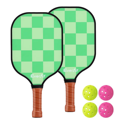 Everfit Baby & Kids > Baby & Kid's Toys > Outdoor Play Equipment Everfit Pickleball Paddle Set Fiberglass with Balls Bag Tournament Kit 2PCS Pickle Balls Rackets
