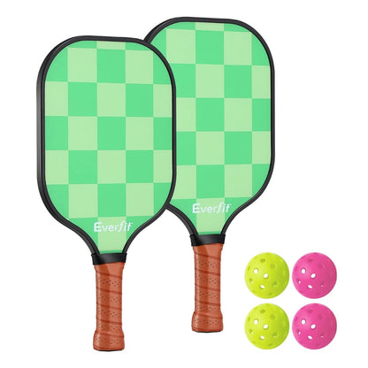 Everfit Baby & Kids > Baby & Kid's Toys > Outdoor Play Equipment Everfit Pickleball Paddle Set Fiberglass with Balls Bag Tournament Kit 2PCS Pickle Balls Rackets
