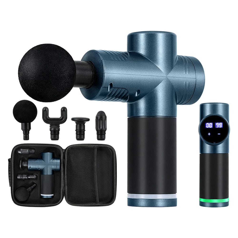 Everfit Health & Beauty > Massage & Relaxation > Massagers Everfit 30 Speed Massage Gun 4 Heads Vibration Muscle Massager Chargeable Blue