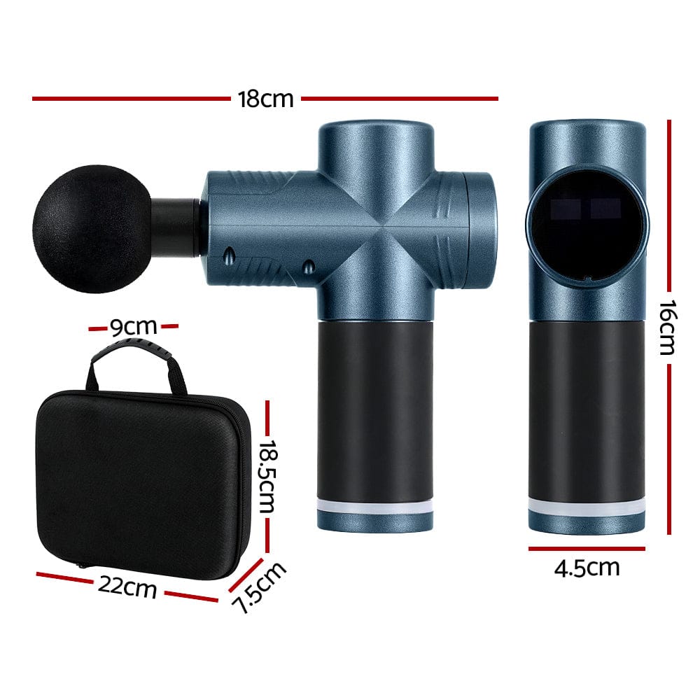 Everfit Health & Beauty > Massage & Relaxation > Massagers Everfit 30 Speed Massage Gun 4 Heads Vibration Muscle Massager Chargeable Blue