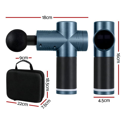 Everfit Health & Beauty > Massage & Relaxation > Massagers Everfit 30 Speed Massage Gun 4 Heads Vibration Muscle Massager Chargeable Blue