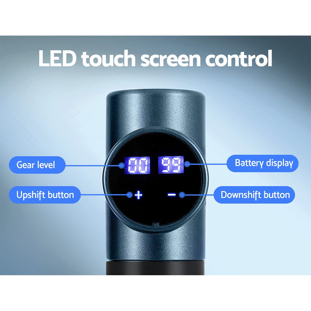 Everfit Health & Beauty > Massage & Relaxation > Massagers Everfit 30 Speed Massage Gun 4 Heads Vibration Muscle Massager Chargeable Blue