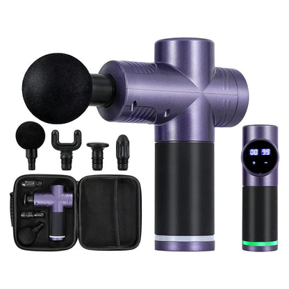 Everfit Health & Beauty > Massage & Relaxation > Massagers Everfit 30 Speed Massage Gun 4 Heads Vibration Muscle Massager Chargeable Purple