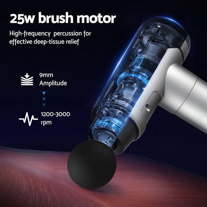 Everfit Health & Beauty > Massage & Relaxation > Massagers Everfit Massage Gun 30 Speed 6 Heads Vibration Muscle Massager Chargeable Black