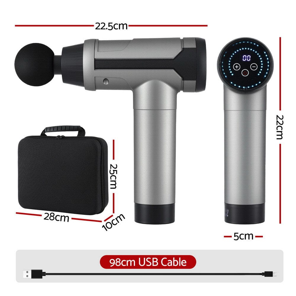Everfit Health & Beauty > Massage & Relaxation > Massagers Everfit Massage Gun 30 Speed 6 Heads Vibration Muscle Massager Chargeable Black