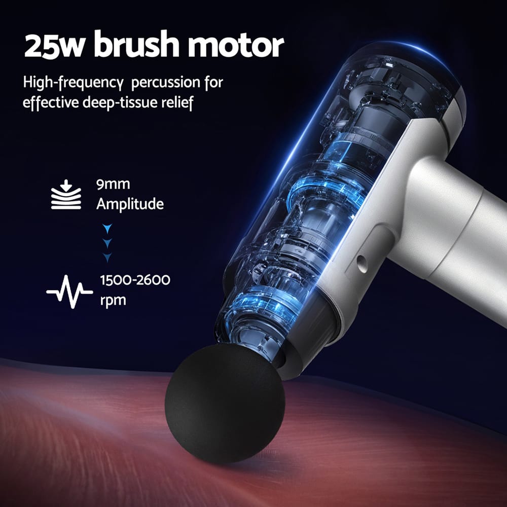 Everfit Health & Beauty > Massage & Relaxation > Massagers Everfit Massage Gun 30 Speed 6 Heads Vibration Muscle Massager Chargeable Black