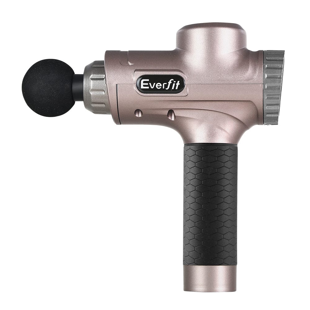 Everfit Health & Beauty > Massage & Relaxation > Massagers Everfit Massage Gun 30 Speed 6 Heads Vibration Muscle Massager Chargeable Gold