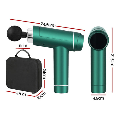 Everfit Health & Beauty > Massage & Relaxation > Massagers Everfit Massage Gun 30 Speed 6 Heads Vibration Muscle Massager Chargeable Green