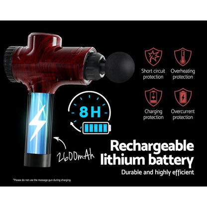 Everfit Health & Beauty > Massage & Relaxation > Massagers Everfit Massage Gun 30 Speed 6 Heads Vibration Muscle Massager Chargeable Red