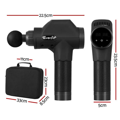 Everfit Health & Beauty > Massage & Relaxation > Massagers Everfit Massage Gun 30 Speed 8 Heads Chargeable Black