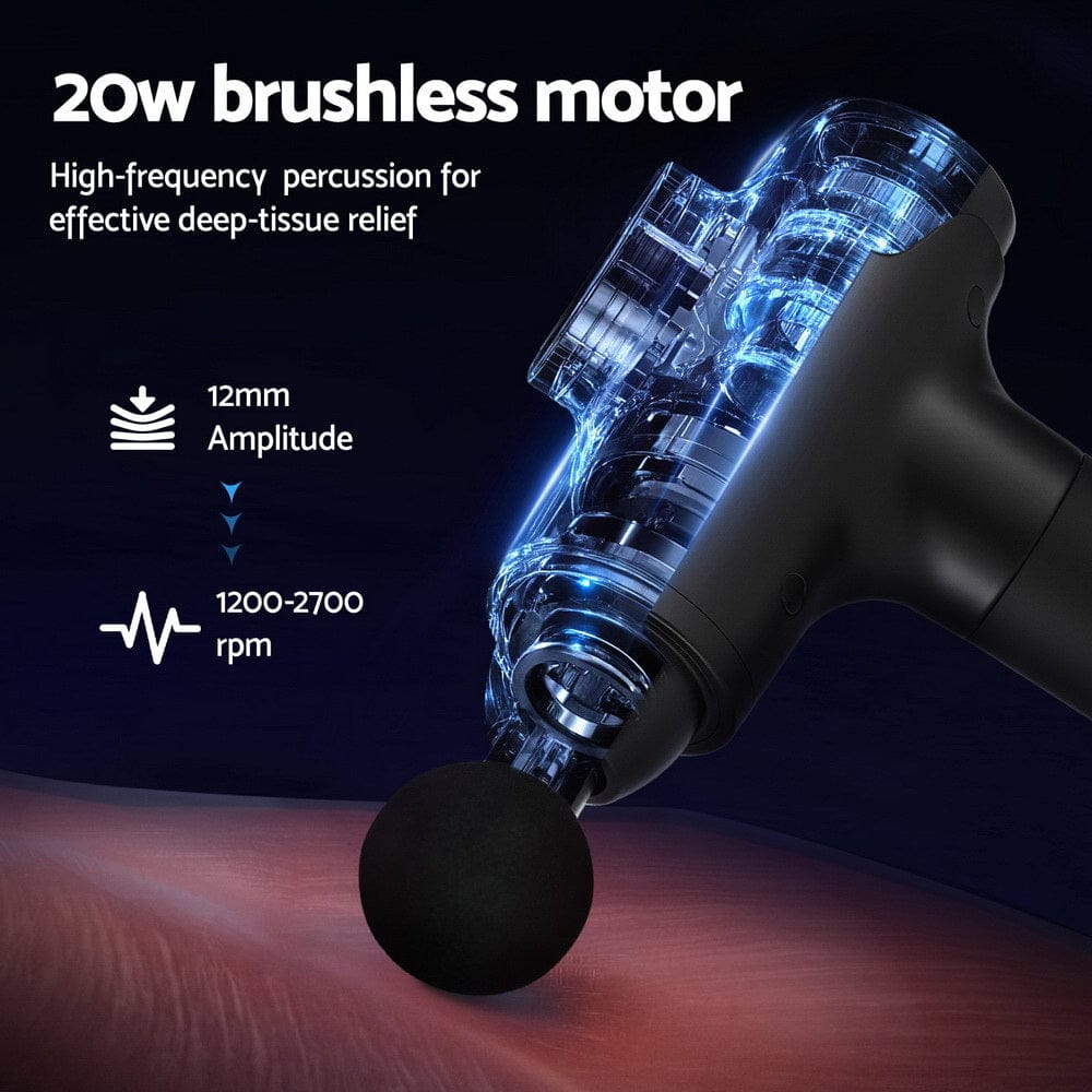 Everfit Health & Beauty > Massage & Relaxation > Massagers Everfit Massage Gun 30 Speed 8 Heads Vibration Muscle Massager Chargeable Black