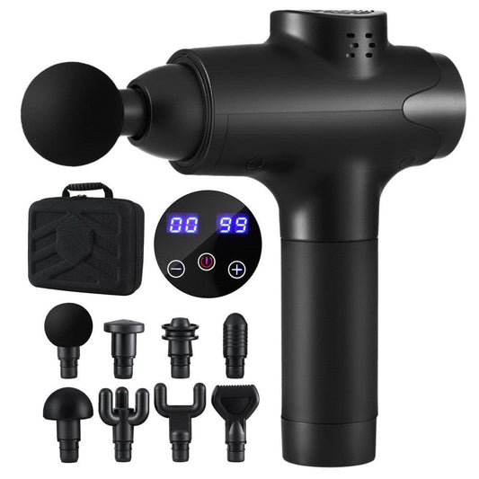 Everfit Health & Beauty > Massage & Relaxation > Massagers Everfit Massage Gun 30 Speed 8 Heads Vibration Muscle Massager Chargeable Black
